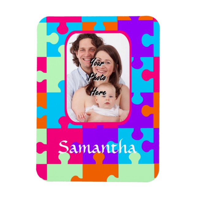 Personalized colourful jigsaw magnet (Vertical)
