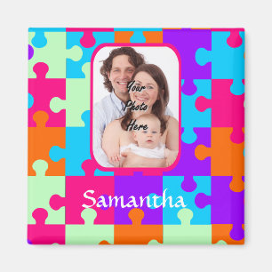 Personalized colourful jigsaw magnet