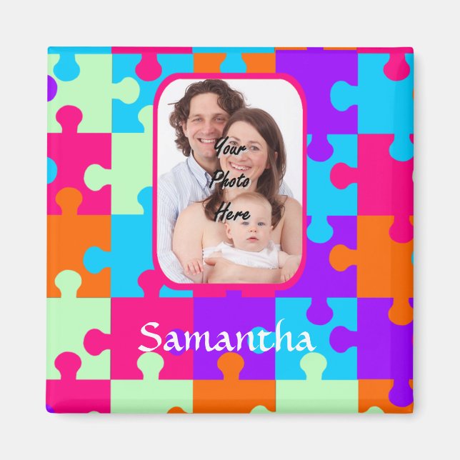 Personalized colourful jigsaw magnet (Front)