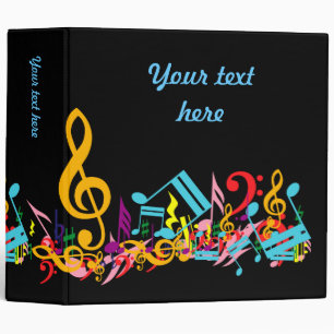 Personalized Colourful Jumbled Music Notes on Binder