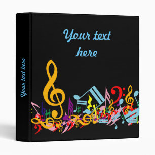 Personalized Colourful Jumbled Music Notes on Binder