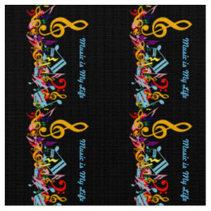 Personalized Colourful Jumbled Music Notes on Fabric