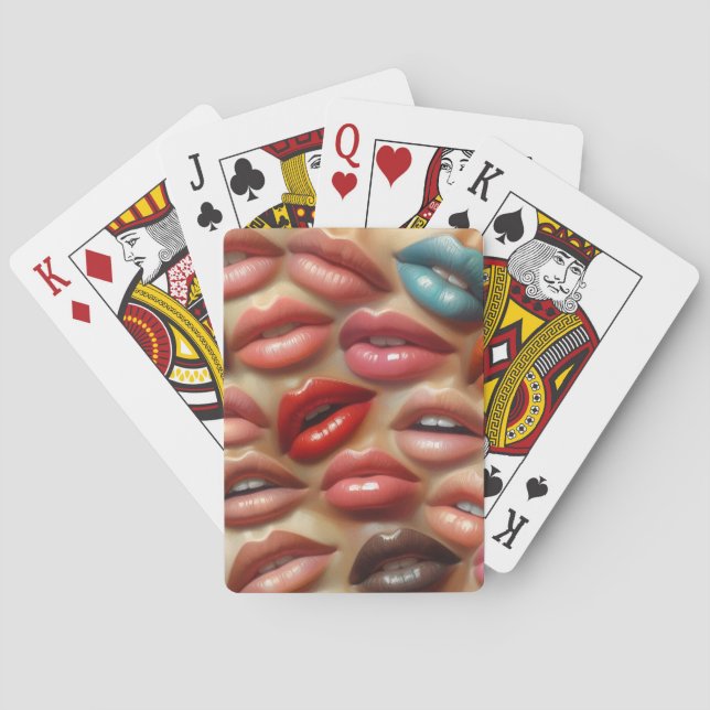 Personalized Colourful Lips Playing Cards (Back)