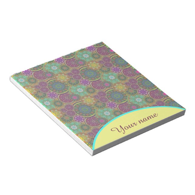 Personalized Colourful Mandalas  Notepad (Angled)