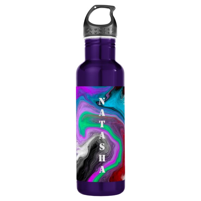 Personalized Colourful Marble Art Explosion   710 Ml Water Bottle (Front)