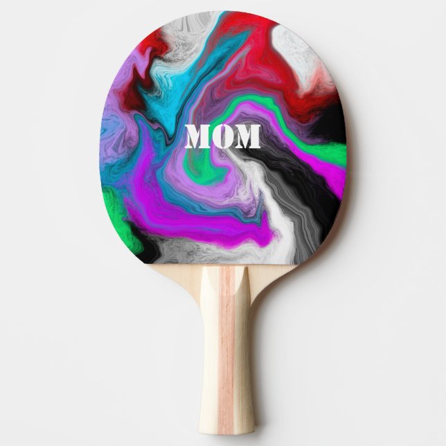 Personalized Colourful Marble Art Explosion  Ping Pong Paddle (Front)