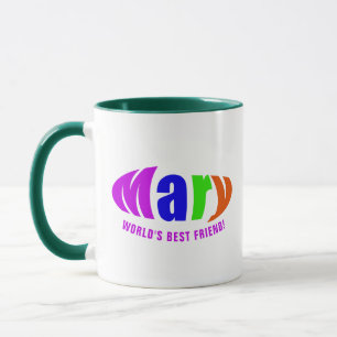 Personalized Colourful "Mary" Name, Magenta Mug