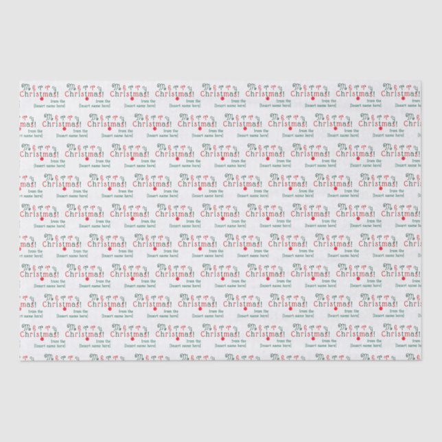Personalized Colourful Merry Christmas Fun Ornamen Tissue Paper (Front)