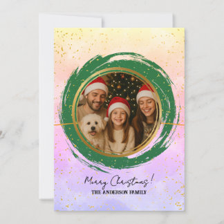Personalized Colourful Merry Christmas Holiday Card
