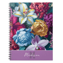 Personalized Colourful modern floral monogram