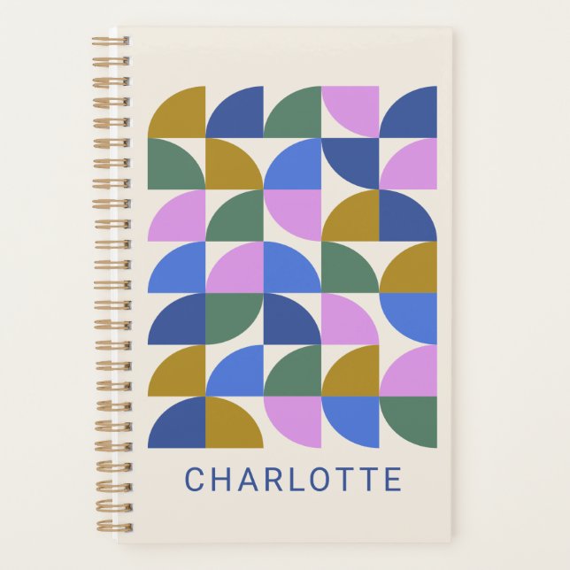 Personalized Colourful Modern Geometric Student Planner (Front)