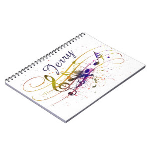 Personalized Colourful music splatter Notebook