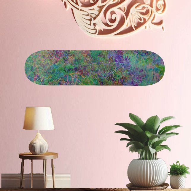 Personalized Colourful Mystic Visual Treat Skateboard (Abstract Art Colorful Mystic Ocean Waves Blue Skateboard)