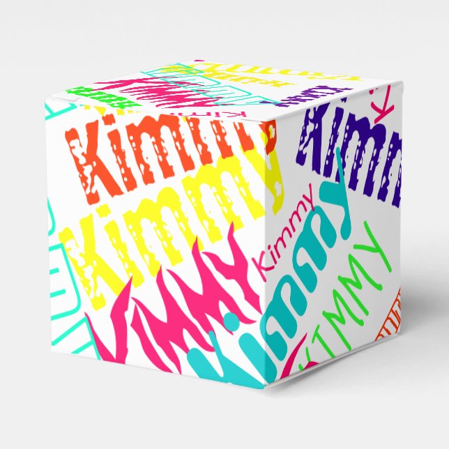 Personalized  Colourful Neon "Name in Lights" Favor Box (Front Side)