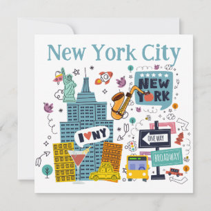 Personalized Colourful New York City Card