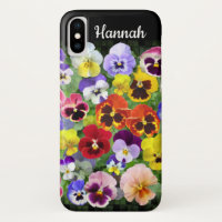 Personalized Colourful  Pansies Custom Text