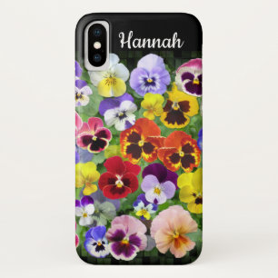Personalized Colourful  Pansies Custom Text Case-Mate iPhone Case