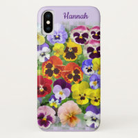 Personalized Colourful  Pansies Custom Text