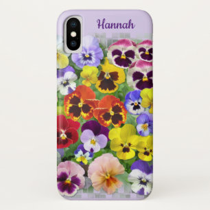 Personalized Colourful  Pansies Custom Text Case-Mate iPhone Case