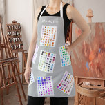 Personalized Colourful Pattern Apron<br><div class="desc">This colourful apron is decorated with a watercolor pattern on a grey background.
Easily customizable.
Use the Design Tool to change the text size,  style,  or colour.
You won't find these exact images from other designers as we create our artwork.
Original Watercolor © Michele Davies.</div>