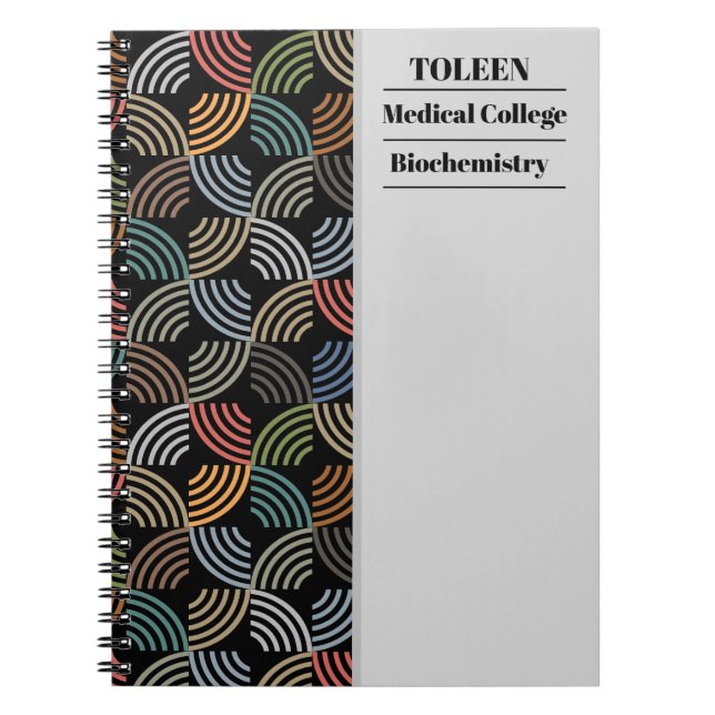 Personalized Colourful Pattern                  Notebook (Front)