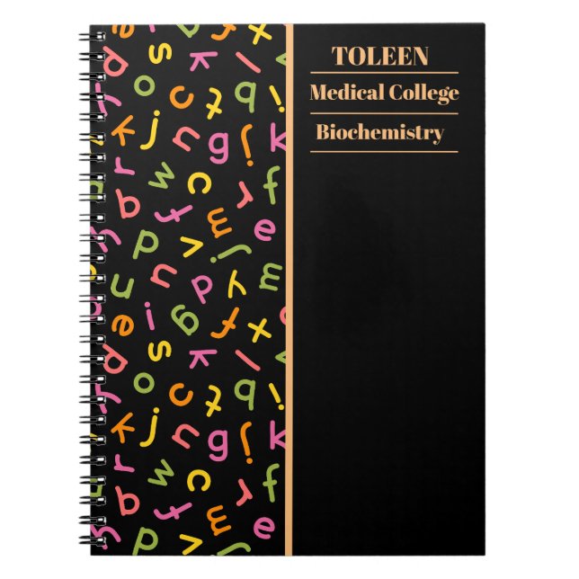 Personalized Colourful Pattern                  Notebook (Front)