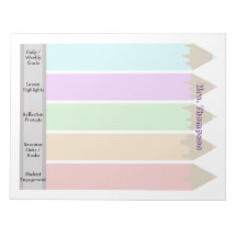Personalized Colourful Pencils Teacher's Notepad