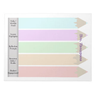 Personalized Colourful Pencils Teacher's Notepad