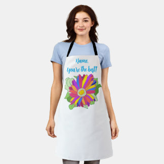 Personalized, Colourful Petals Sunflower Autograph Apron