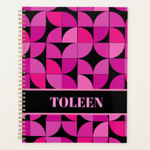 Personalized Colourful Pink, Rose Pattern       Planner