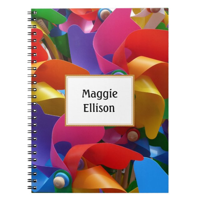 Personalized Colourful Pinwheel Notebook (Front)