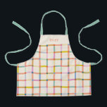Personalized Colourful Plaid Apron<br><div class="desc">Add a pop of playful colour to your kitchen with this Personalized Colourful Plaid Apron. Featuring a cheerful pastel check pattern and customisable name text, it’s perfect for both kids and adults who love baking, cooking, or crafting. With adjustable straps and durable fabric, this apron makes a great gift for...</div>