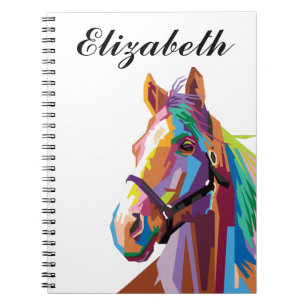 Personalized Colourful Pop Art Horse Notebook