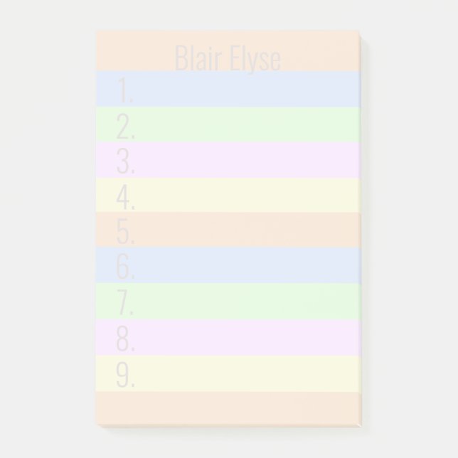 Personalized Colourful Post-it Notes (Front)
