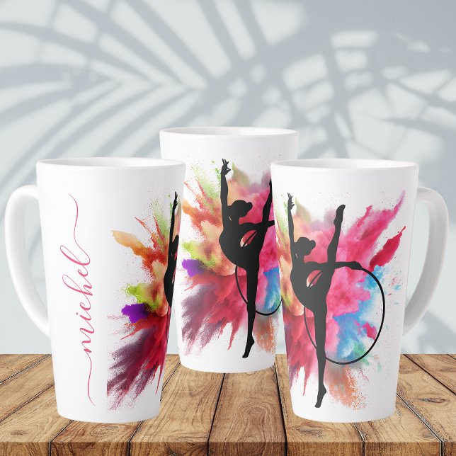Personalized Colourful Powder Explosion Gymnastic Latte Mug (Creator Uploaded)