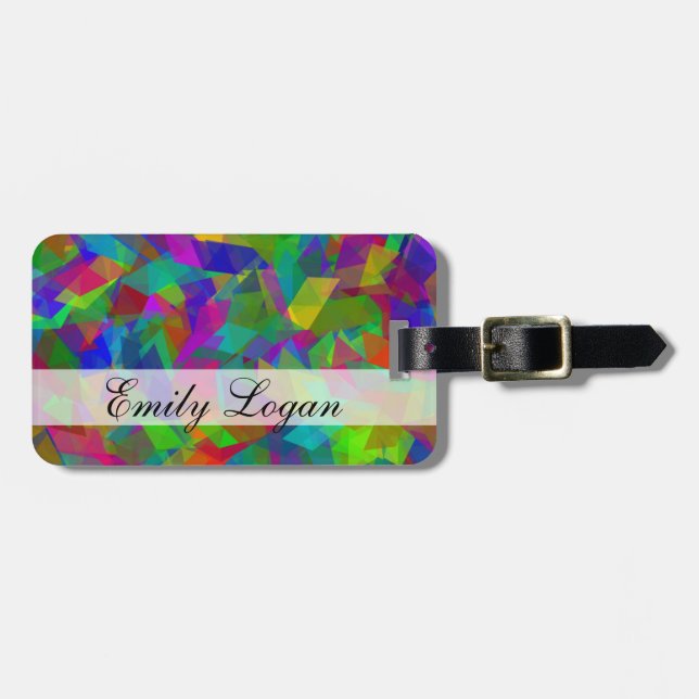 Personalized colourful Puzzle luggage tag (Front Horizontal)