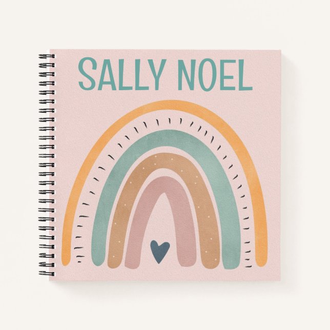 Personalized colourful rainbow notebook (Front)