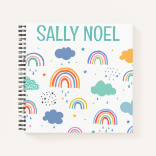 Personalized colourful rainbow notebook