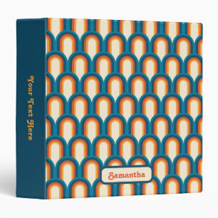Personalized Colourful Retro Arch Rainbow Pattern  Binder