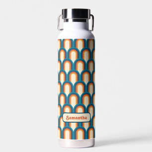 Personalized Colourful Retro Arch Rainbow Pattern Water Bottle