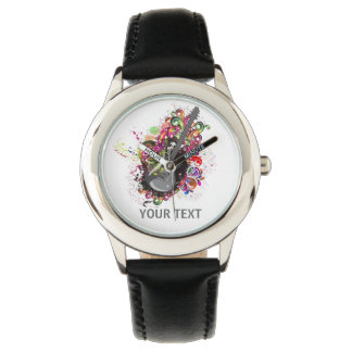 Personalized Colourful retro music guitar watch