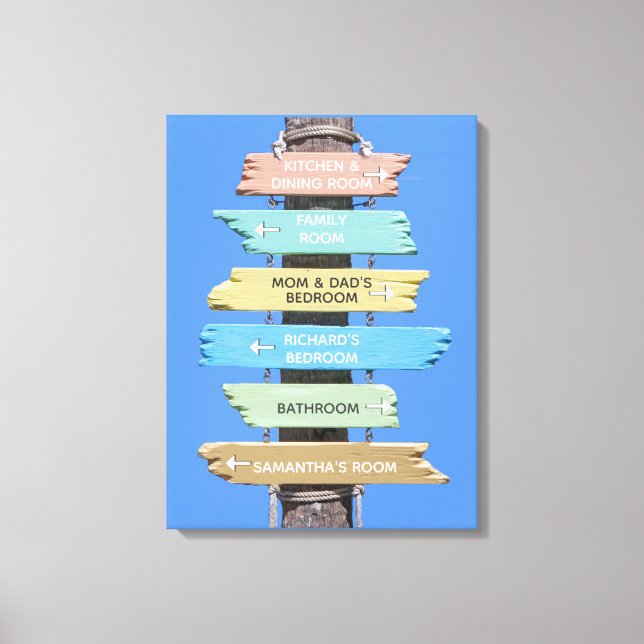 Personalized Colourful Rustic Beach Sign (Front)