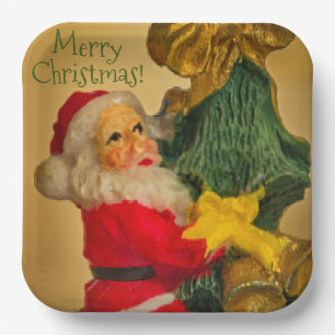 Personalized Colourful Santa Christmas Wish Paper Plate