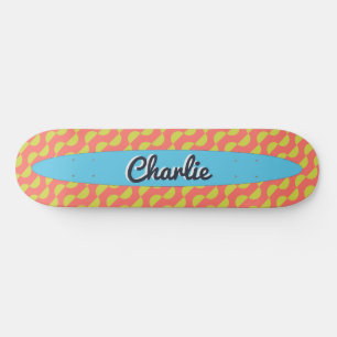 Personalized Colourful Semicircles Pattern Retro Skateboard