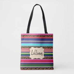 Personalized Colourful Serape Tote Bag