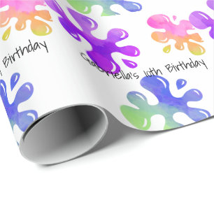 Personalized Colourful Slime Birthday Gift Wrap