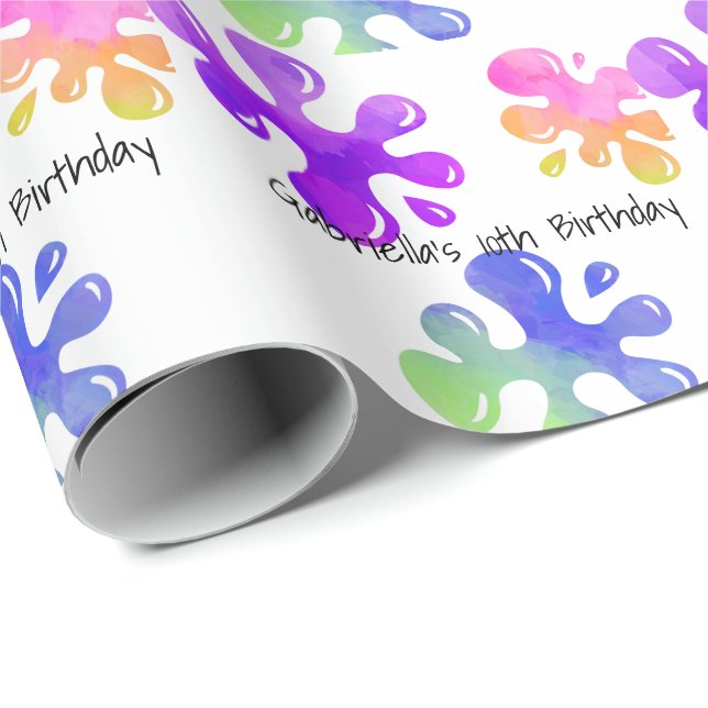 Personalized Colourful Slime Birthday Gift Wrap (Roll Corner)