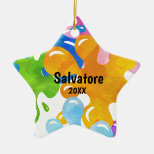 Personalized Colourful Slime Christmas Ornament