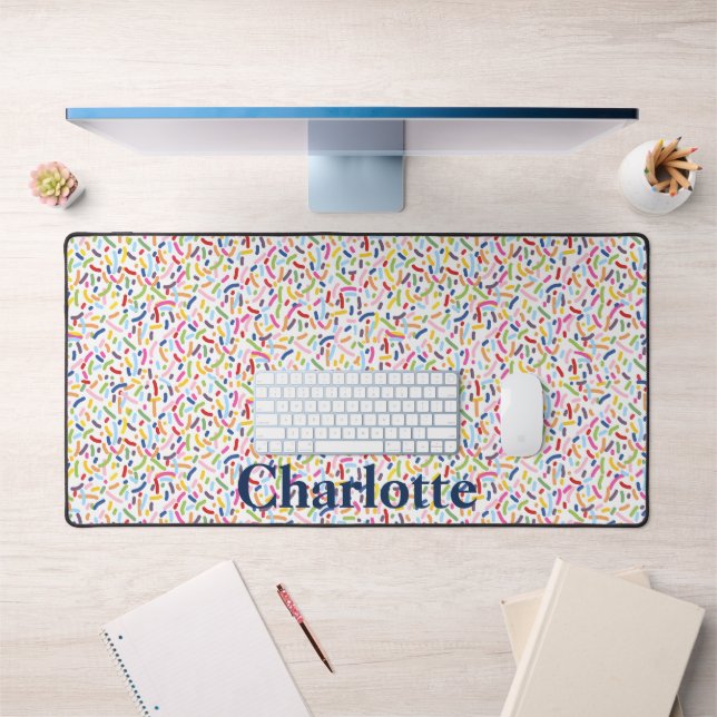 Personalized Colourful Sprinkle Name  Desk Mat (Office 1)