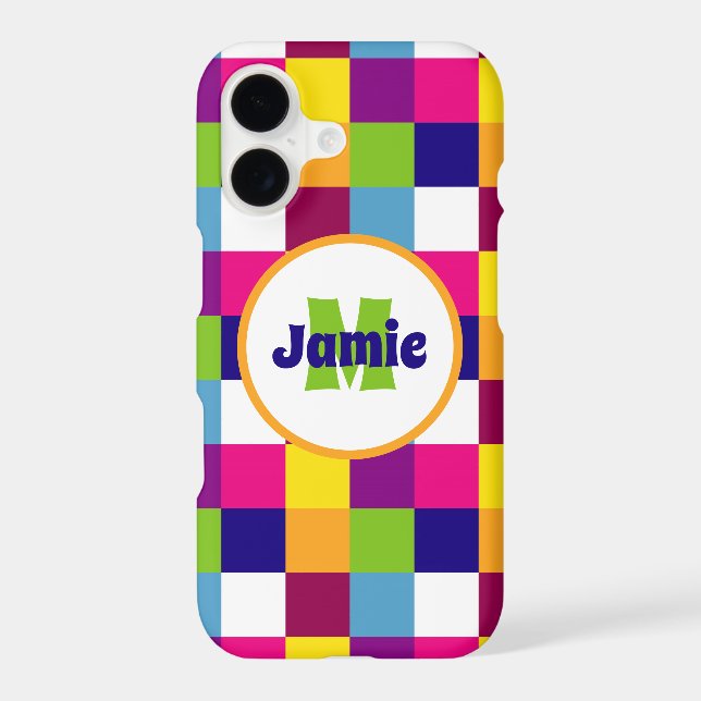 Personalized Colourful Squares or Blocks Pattern (Back)